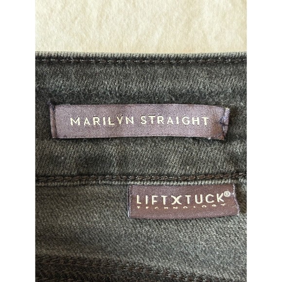 NYDJ Jeans Womens 10 Marilyn Straight Mid Rise Stretch Black Lift Tuck - Picture 7 of 12